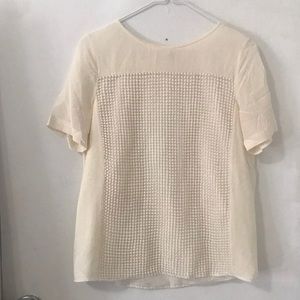Madewell Cream Textured Blouse